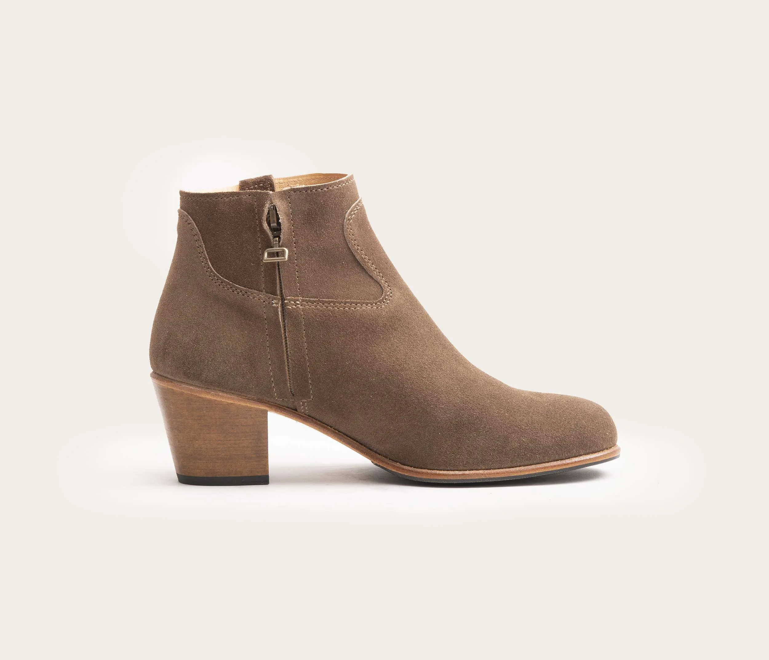 Gil Bottine Femme Velours Taupe