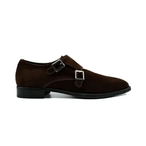 Giovacchini Francesco in Brown Suede Double-Monk Strap Shoes