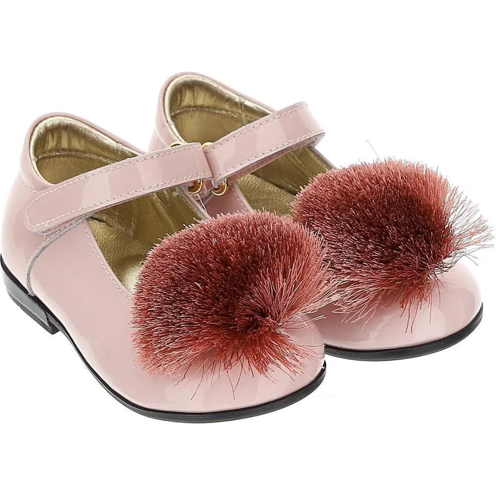 Girls Pink Pom Pom Shoes