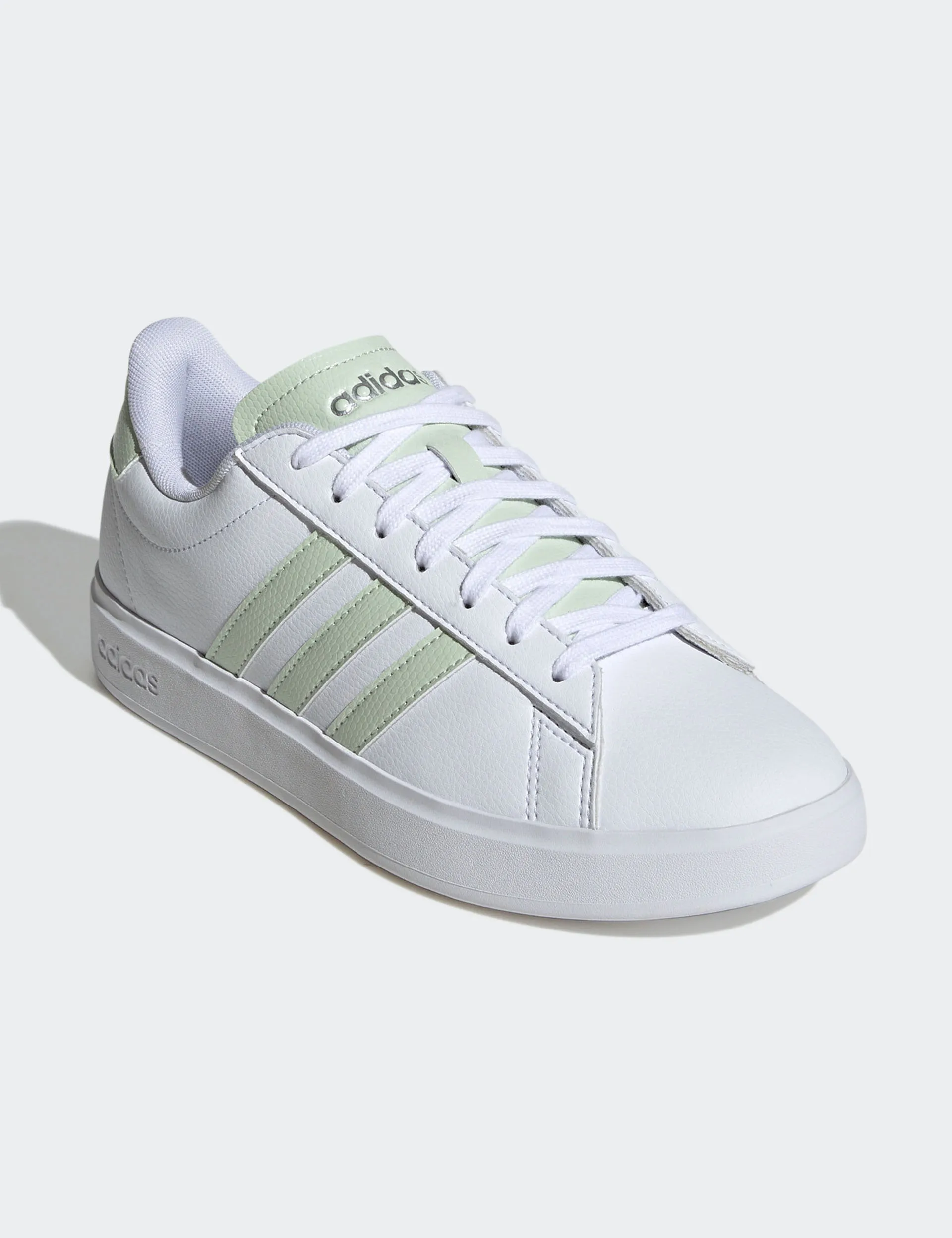 Grand Court 2.0 Shoes - Cloud White/Linen Green/Matte Silver