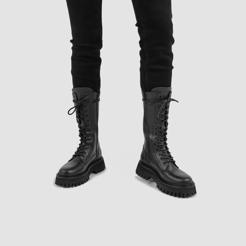 Groovy Lace-Up Black Combat Boots