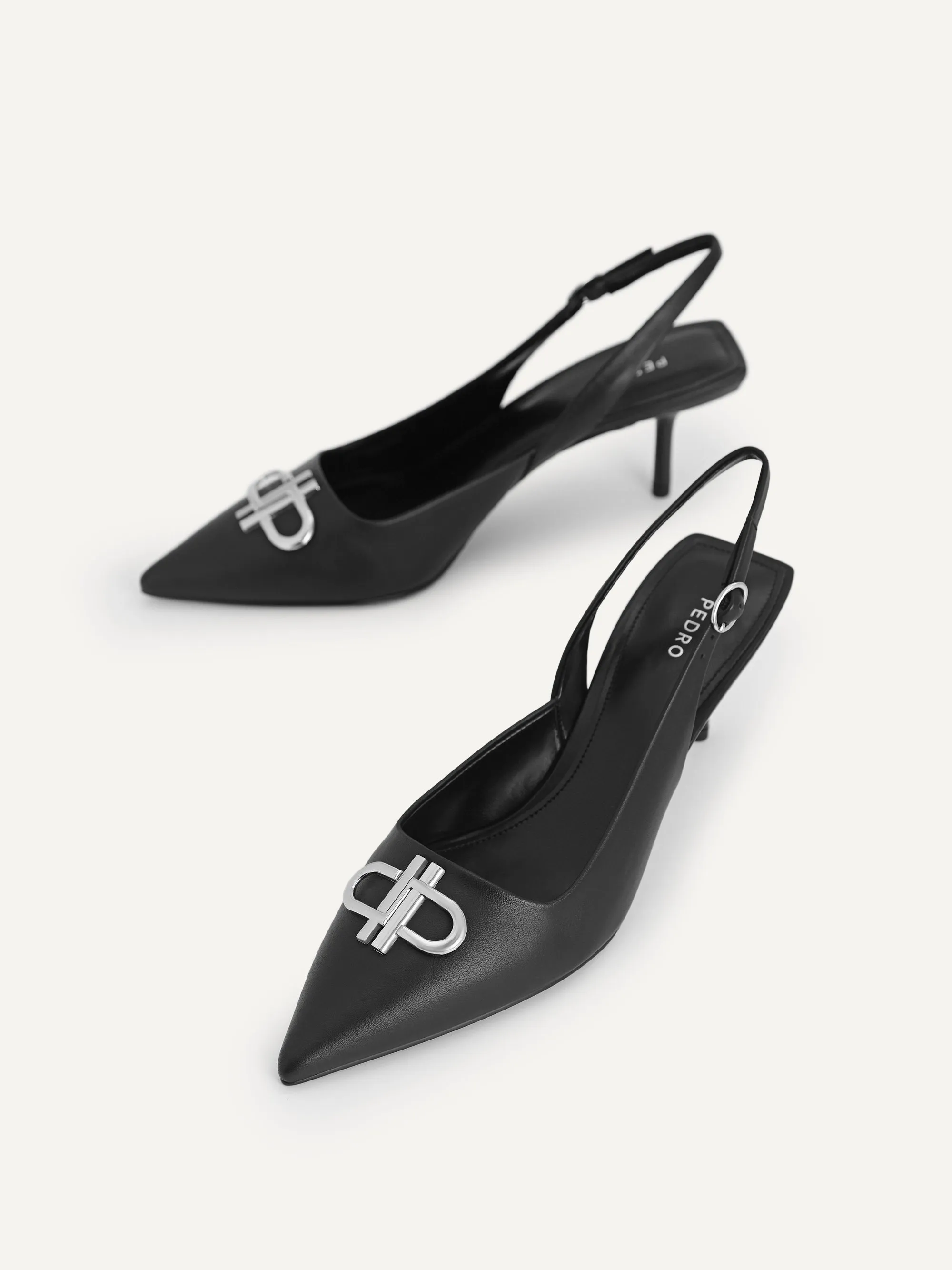 Icon Leather Pointed Slingback Pumps