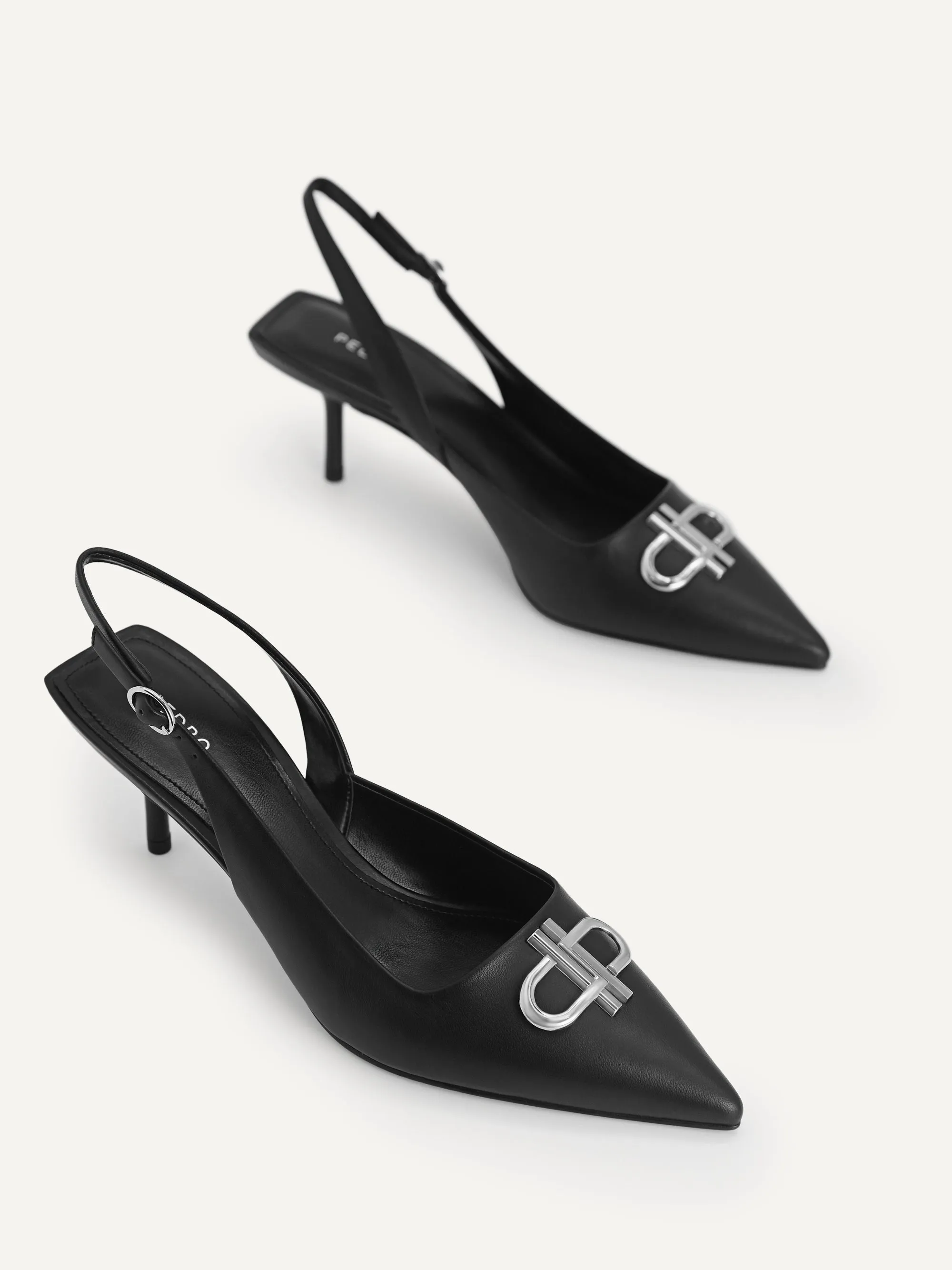 Icon Leather Pointed Slingback Pumps