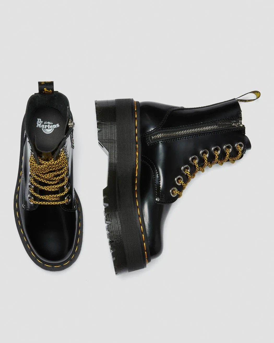 Jadon Max Black Buttero Platform Boots