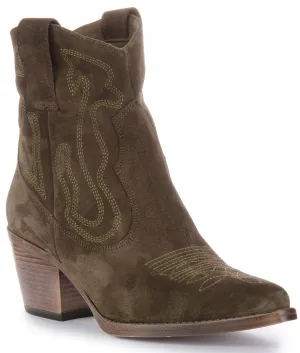 Justinreess England Nova Suede In Olive For Women