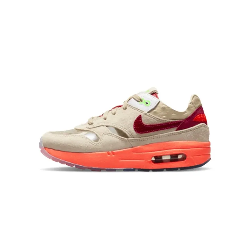 Kids Clot x Nike Air Max 1 PS Orange Blaze Deep Red Tan