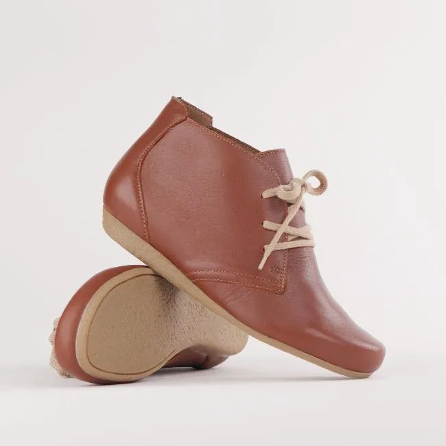 Lace-up Ankle Boot in Chestnut - 12029