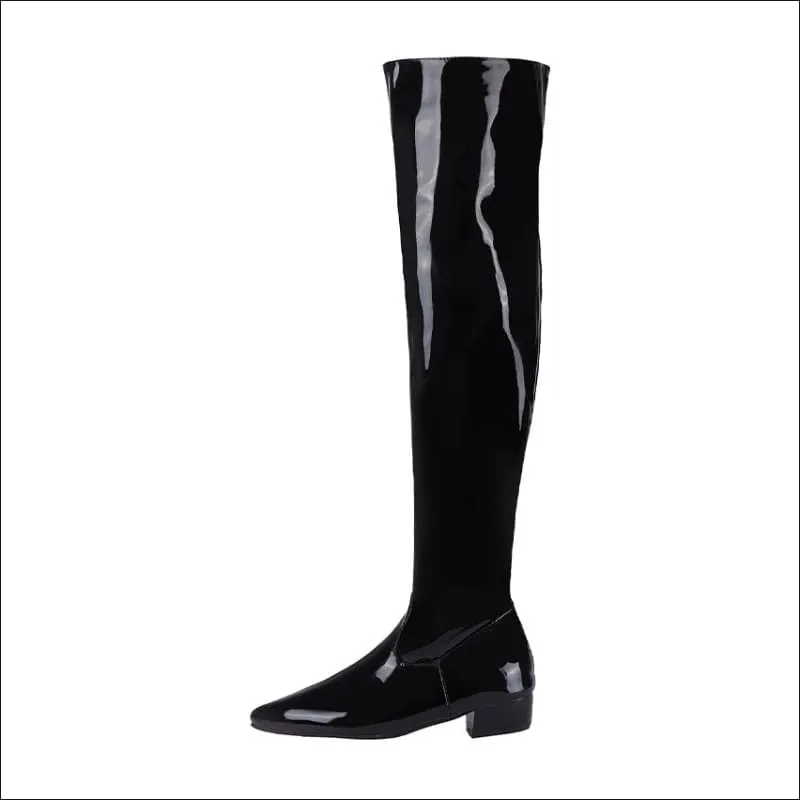 Ladies Low Heel Candy Colours Over-the-knee Boots for Comfort and Style