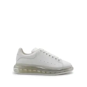 Larry Transparent Sole Sneaker in White/White