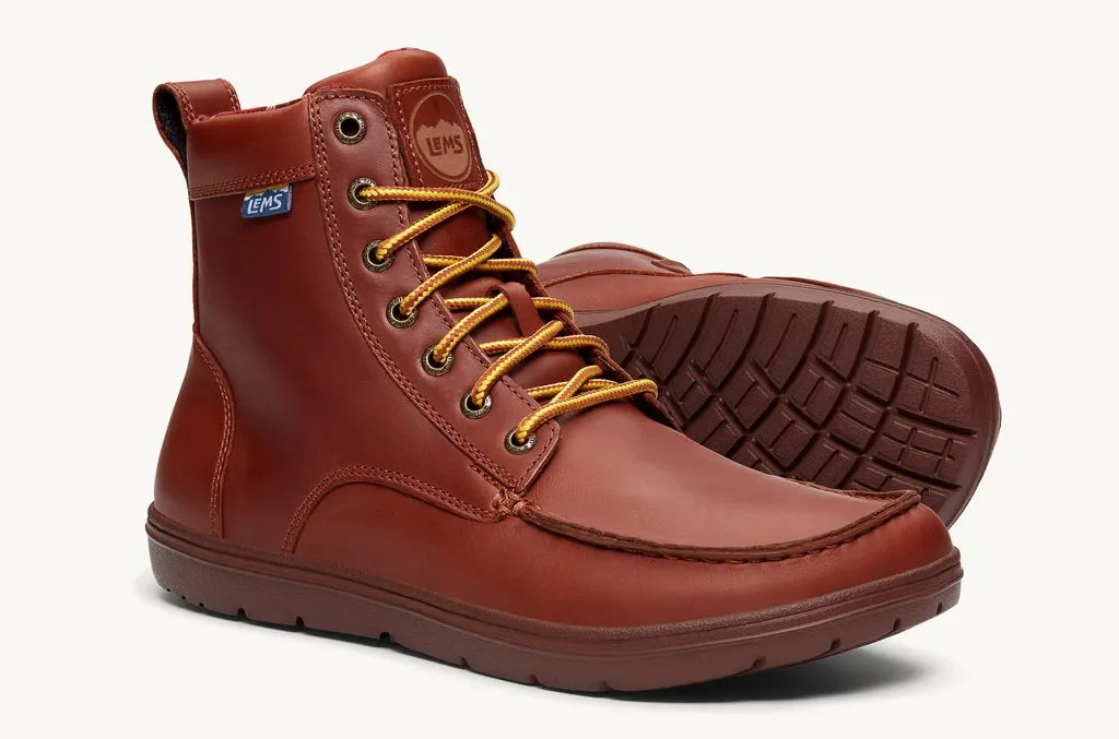 Lems Boulder Boot Leather UK Sizes- Russet Brown