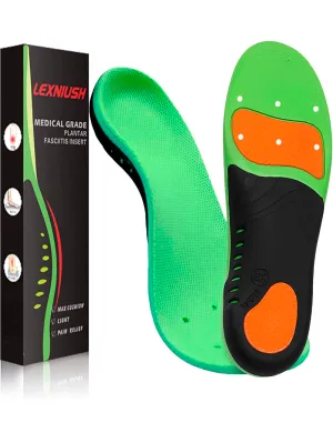 Lexniush | Plantar Fasciitis Arch Support Shoe Inserts | Insoles Orthotic Inserts for Flat Feet | Green