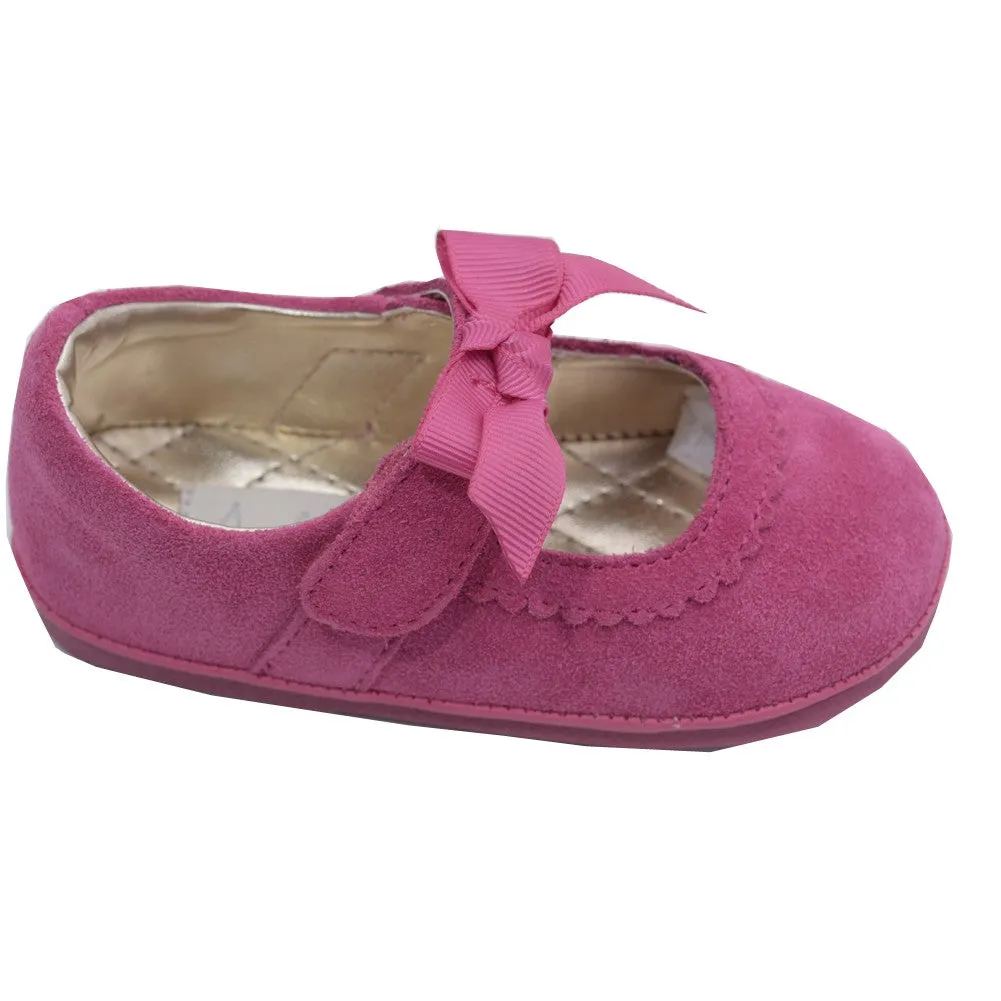 Little Girls Fuchsia Grosgrain Bow Mary Jane Shoes 4-7 Toddler