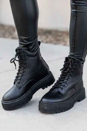 Liza Black Combat Boots FINAL SALE