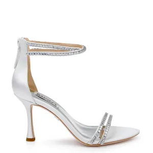 Logan - Crystal Dual-Strapped Stiletto Heels - Soft White