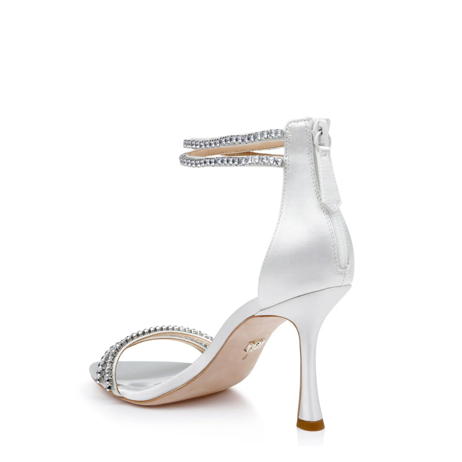 Logan - Crystal Dual-Strapped Stiletto Heels - Soft White