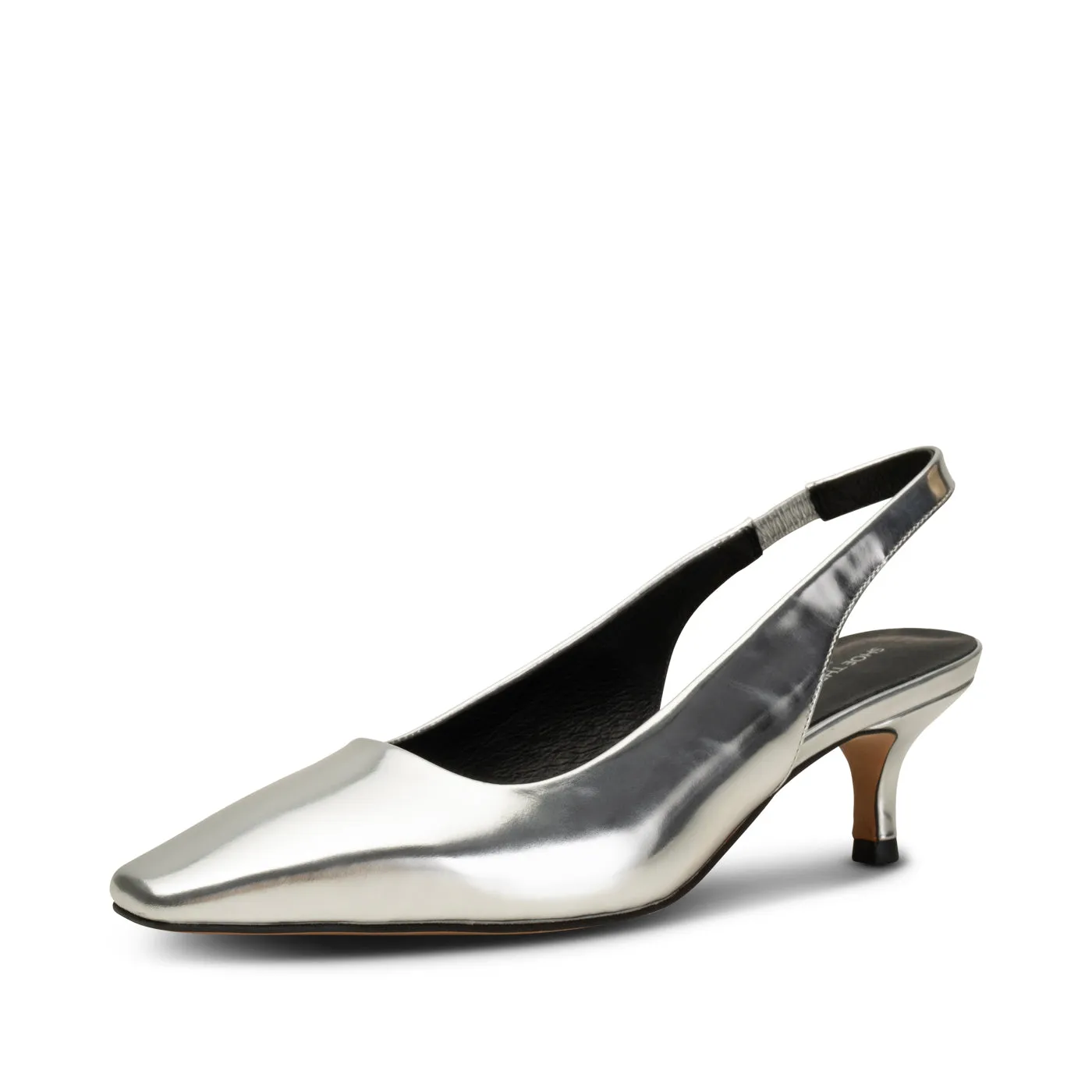 Maxine slingback leather - SILVER METALLIC