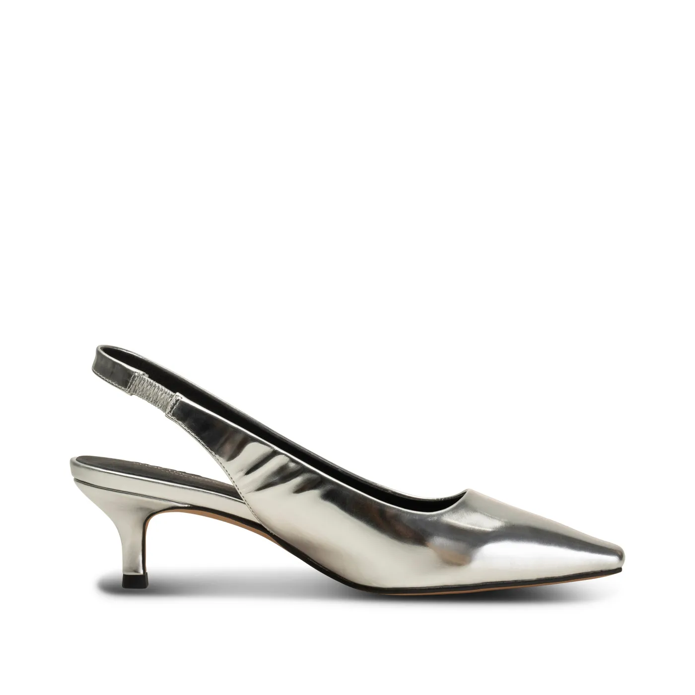 Maxine slingback leather - SILVER METALLIC