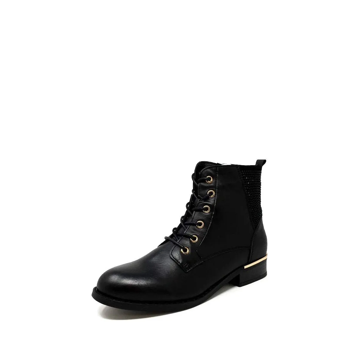 Mika Diamante Lace Up Military Boot