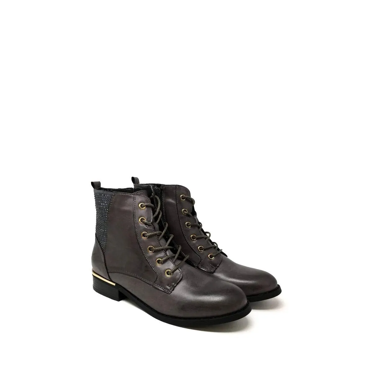 Mika Diamante Lace Up Military Boot