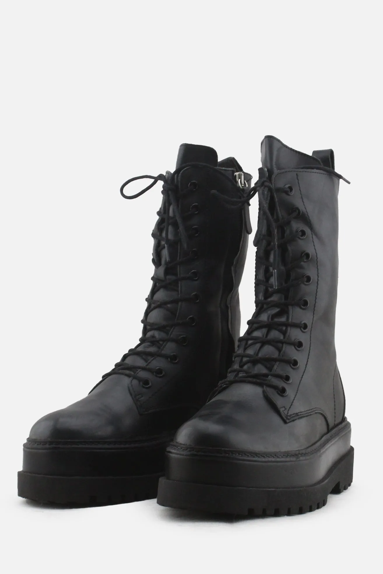 MNG Zipper Laces Combat Boots | 100% Authentic Leather