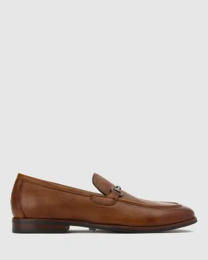 NATE Leather Buckle Trim Loafers