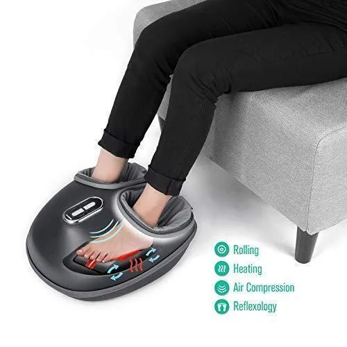 Nekteck Shiatsu Foot Massager Machine with Soothing Heat, Deep Kneading Therapy, Air Compression, Relieve Foot Pain and Improve Blood Circulation,Adjustable Intensity Relax for Home or Office Use