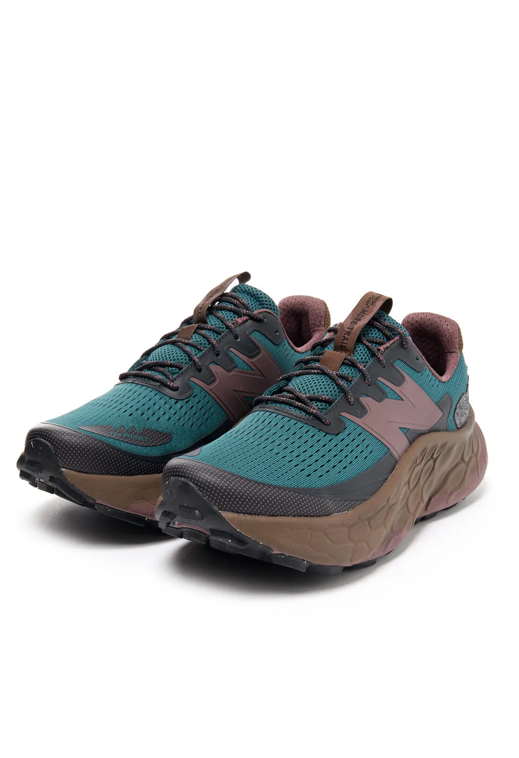 New Balance Men's Fresh Foam X More Trail V3 Trainers - Dark Mushroom / New Spruce