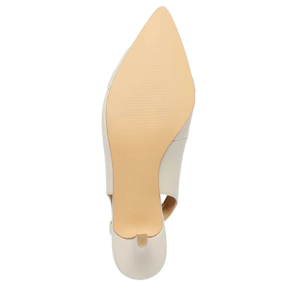 Nigella Heel in Ivory Leather