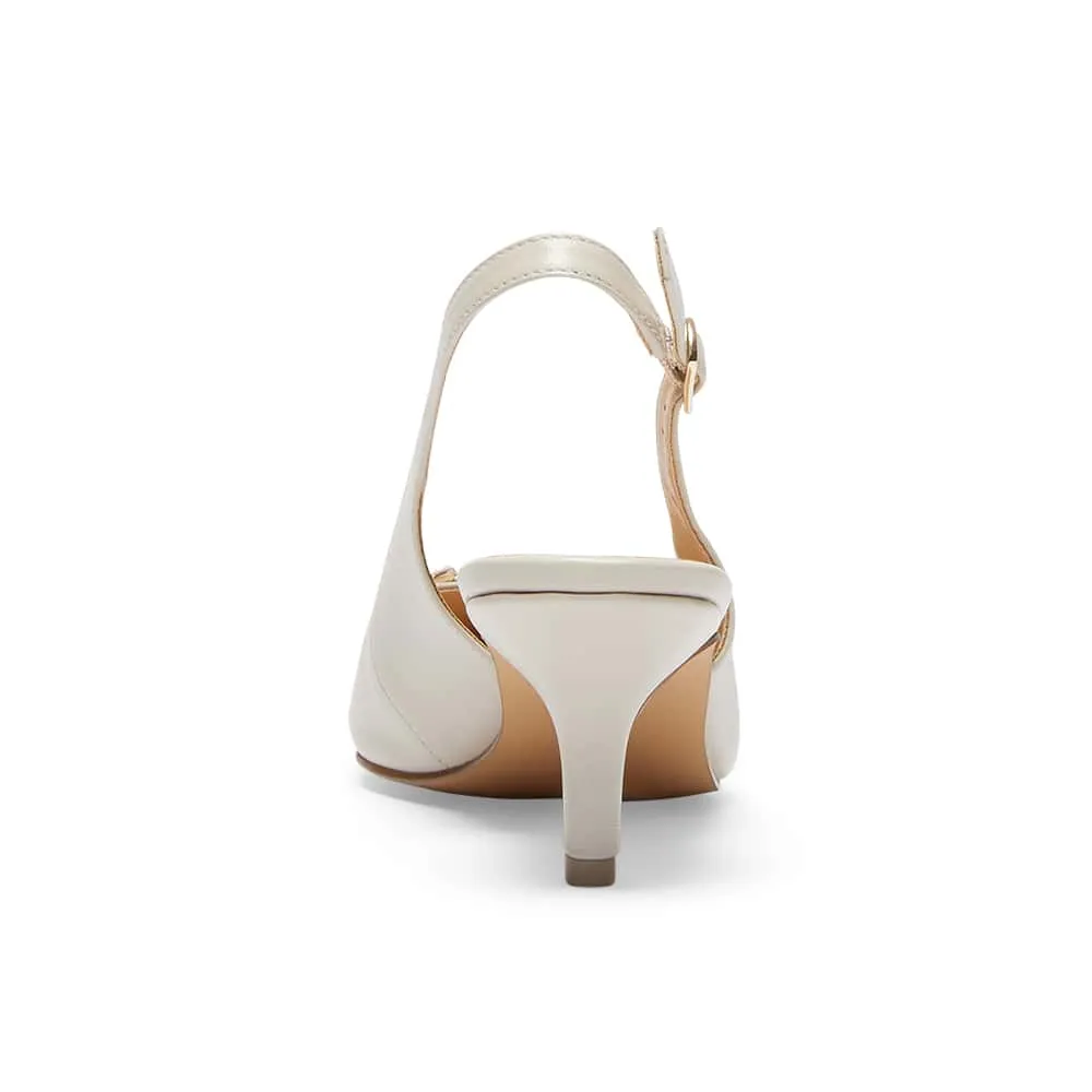 Nigella Heel in Ivory Leather