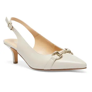 Nigella Heel in Ivory Leather