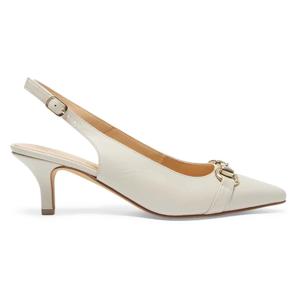 Nigella Heel in Ivory Leather