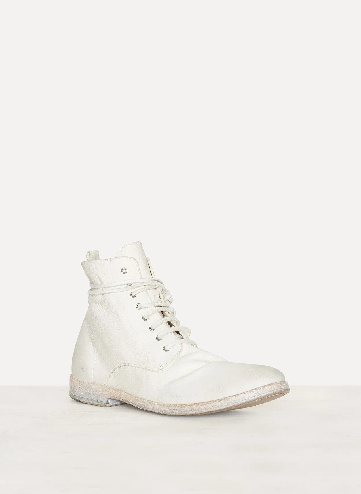 Off White Deer Leather Lista Ankle Boot