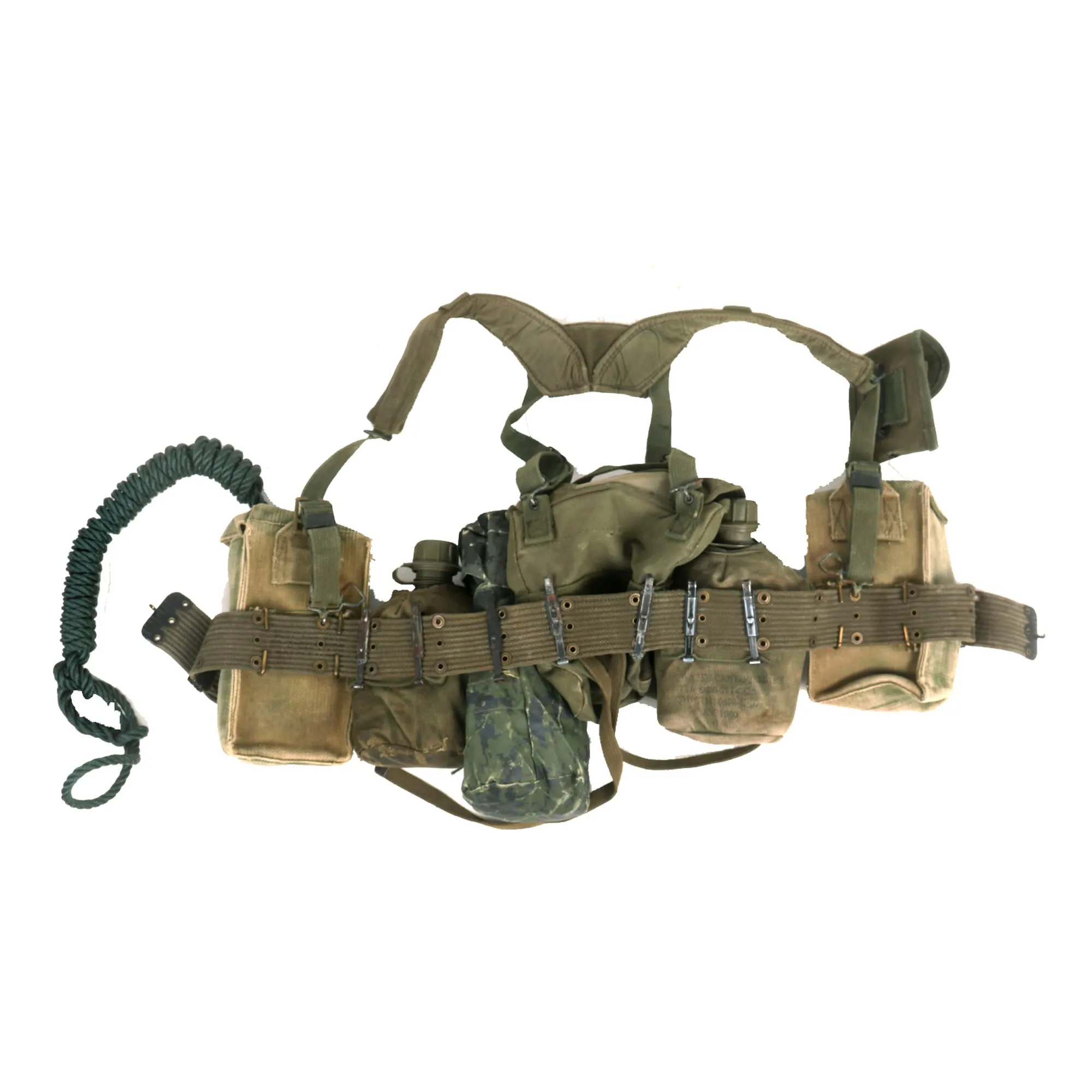 Original Australian Vietnam War Uniform and Load Bearing Equipment LBE Set Featuring “Pixie Greens” Fatigues