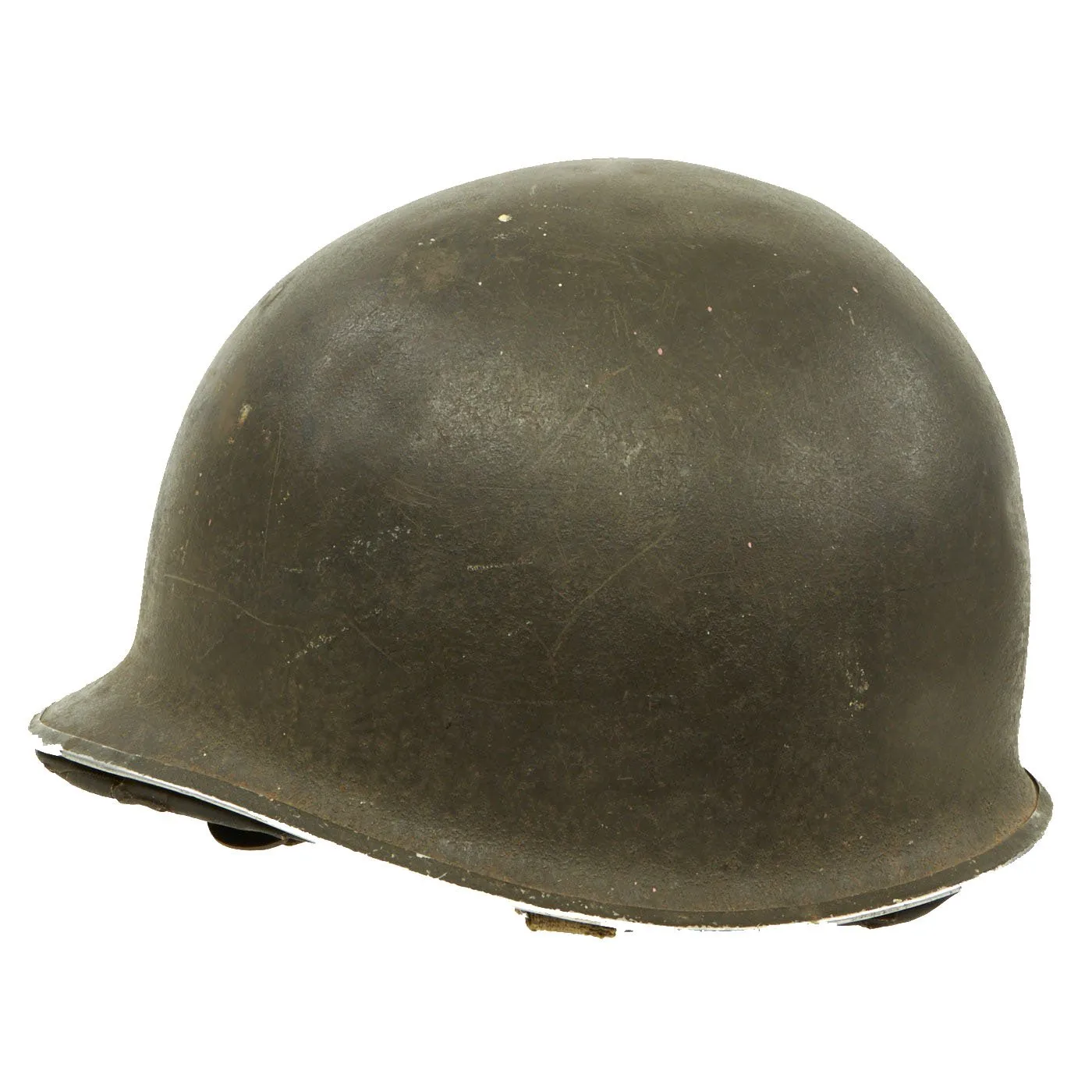 Original WWII U.S.N. U.D.T. Marked Early 1942 M1 McCord Fixed Bale Helmet with Decorated Hawley Paper Liner