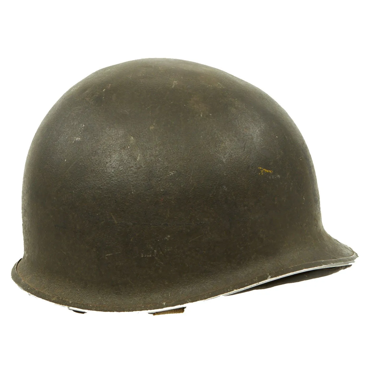 Original WWII U.S.N. U.D.T. Marked Early 1942 M1 McCord Fixed Bale Helmet with Decorated Hawley Paper Liner