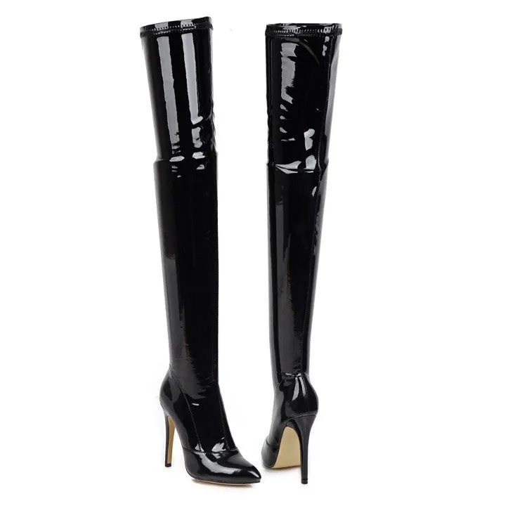 Over The Knee Patent Leather High-heel Boots