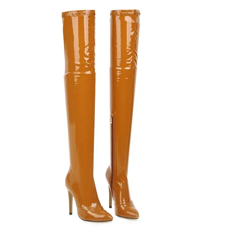 Over The Knee Patent Leather High-heel Boots