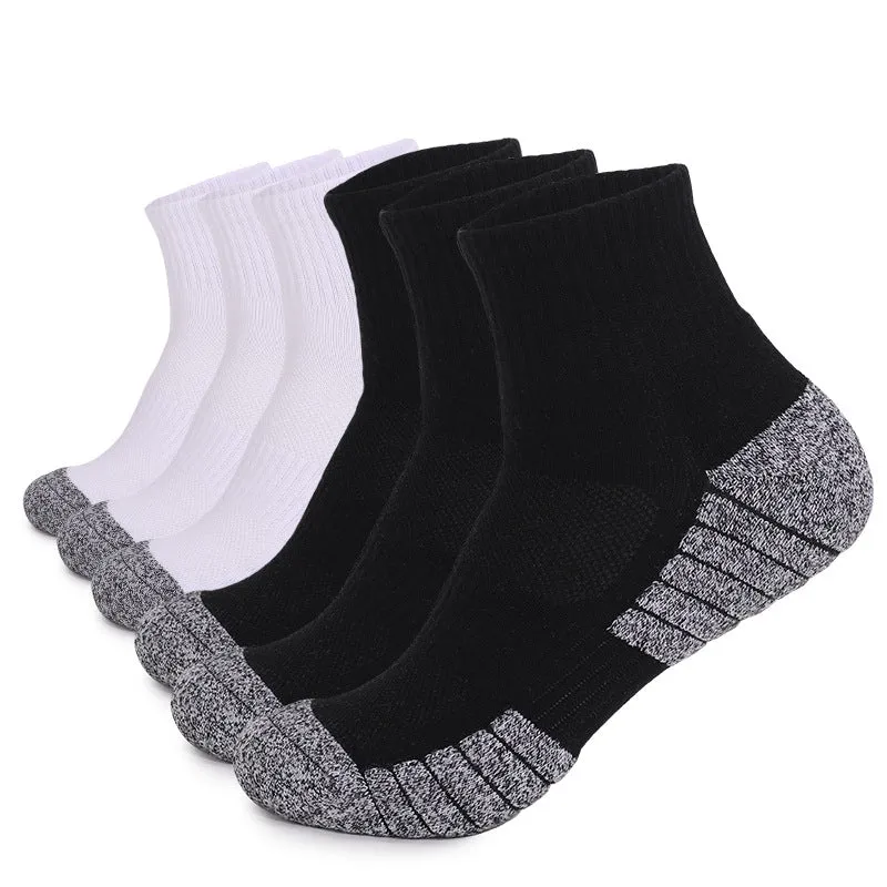 Owlkay Thickened Sweat Absorbing Mid Length Sports Running Socks