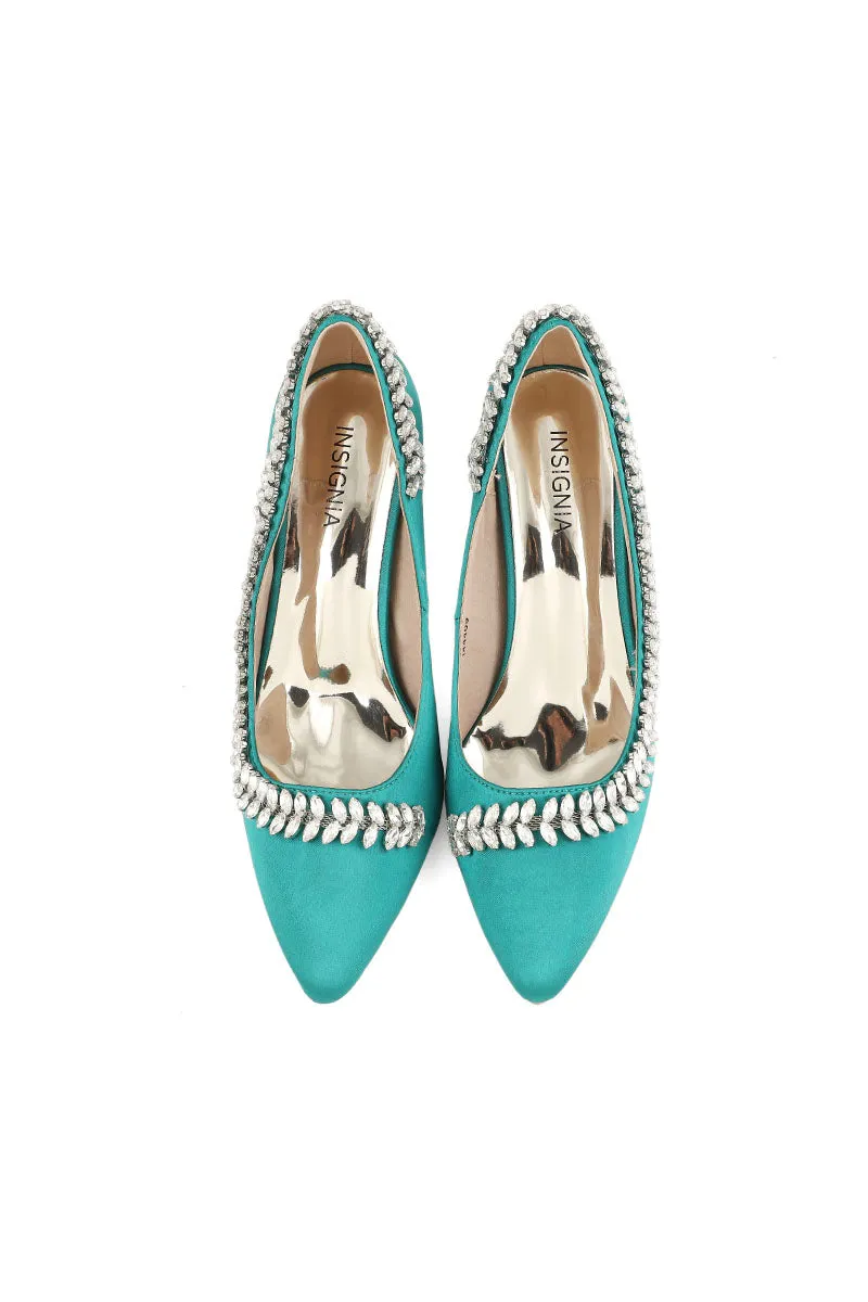 Party Wear Court Shoes I44409-Green