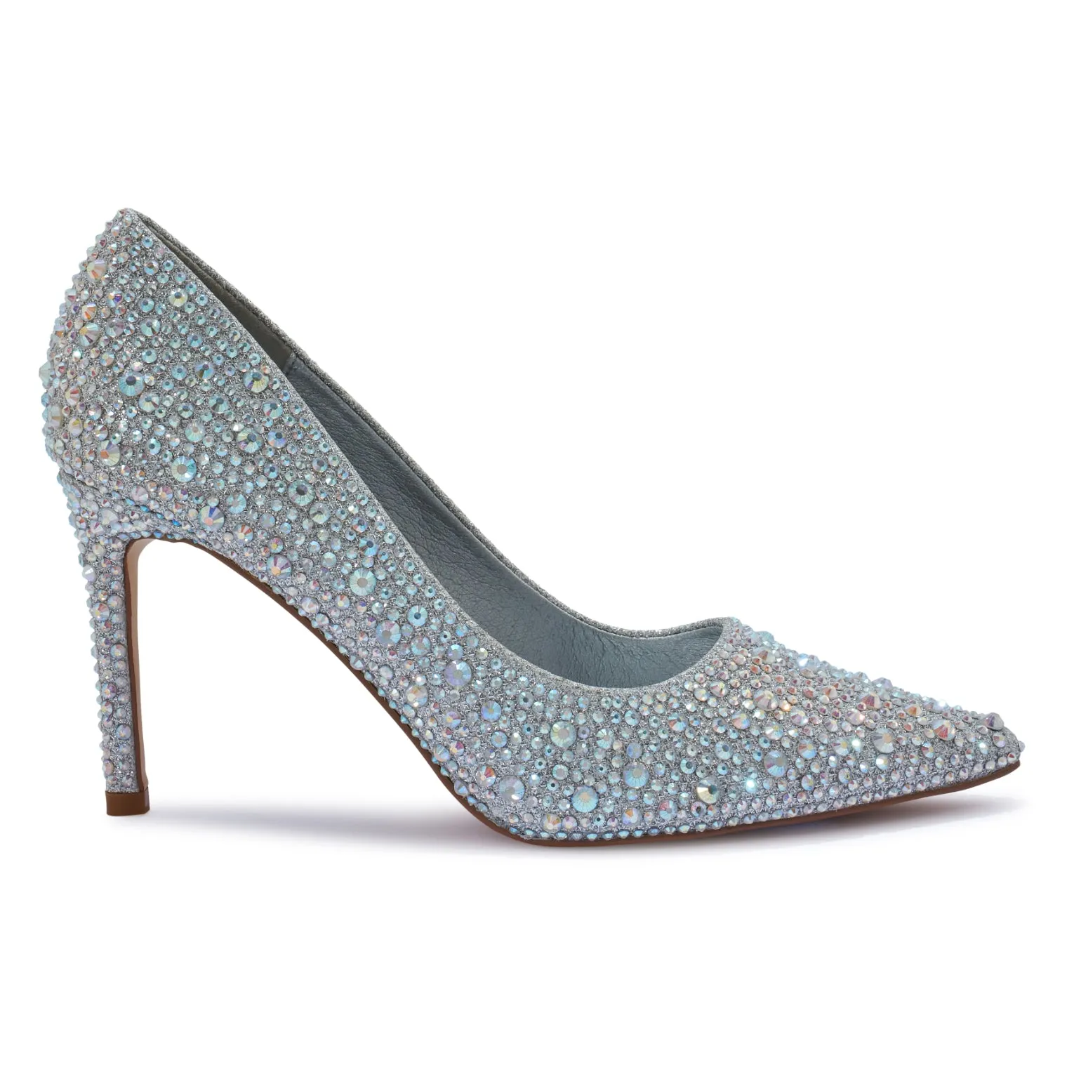 PETUNIA2 STILETTO POINTY TOE DIAMANTE SHIMMER COURT SHOE