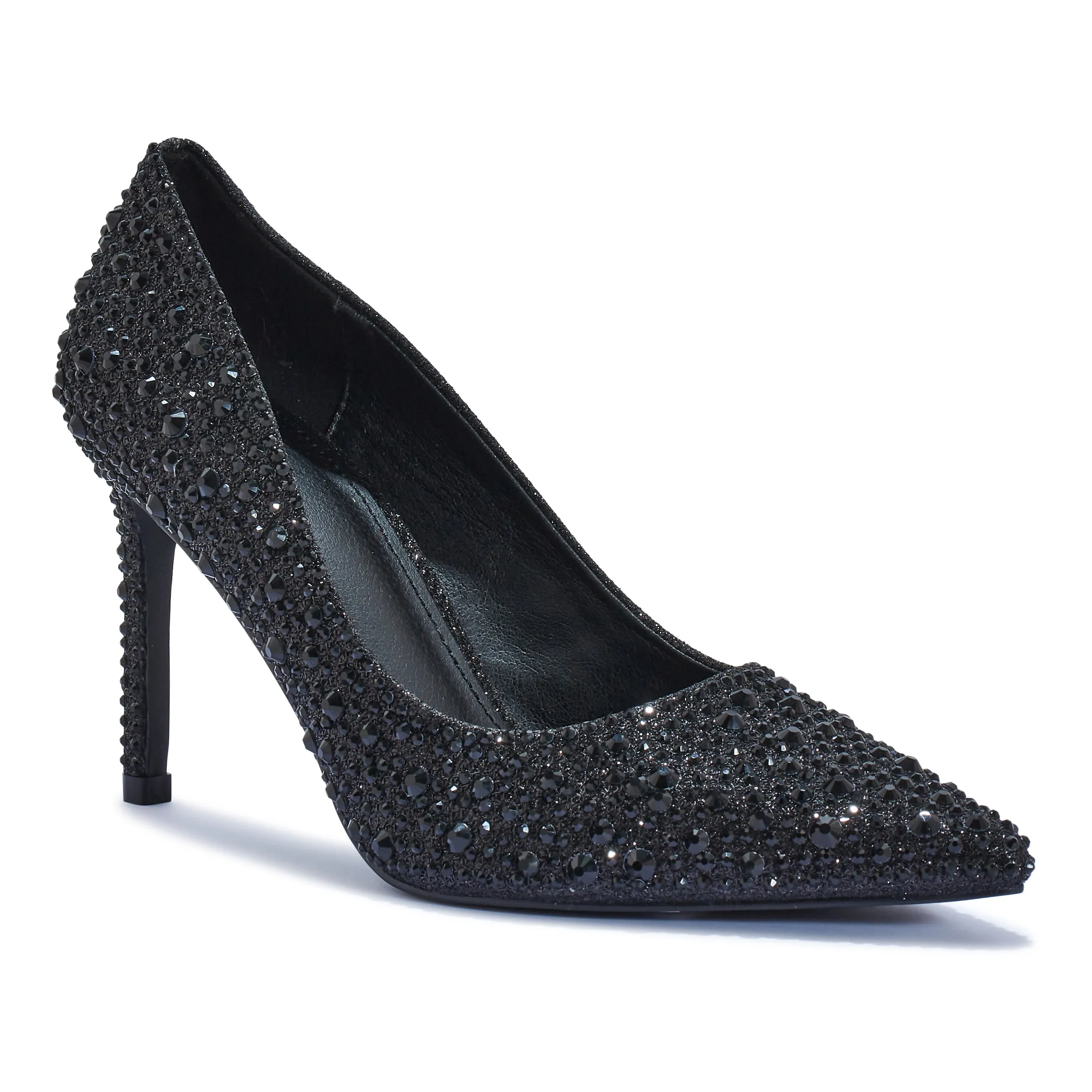 PETUNIA2 STILETTO POINTY TOE DIAMANTE SHIMMER COURT SHOE