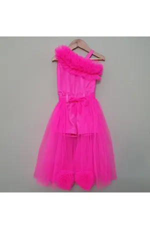 Pink Shantoon Playsuit With Detachable Net Trail