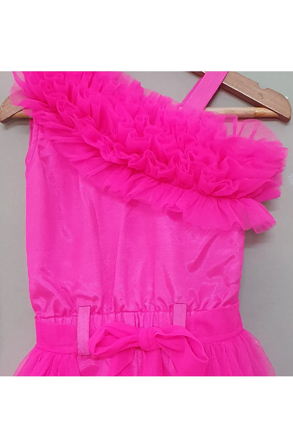 Pink Shantoon Playsuit With Detachable Net Trail