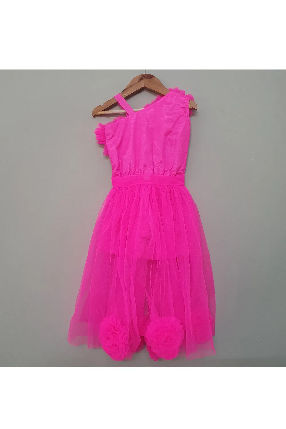 Pink Shantoon Playsuit With Detachable Net Trail