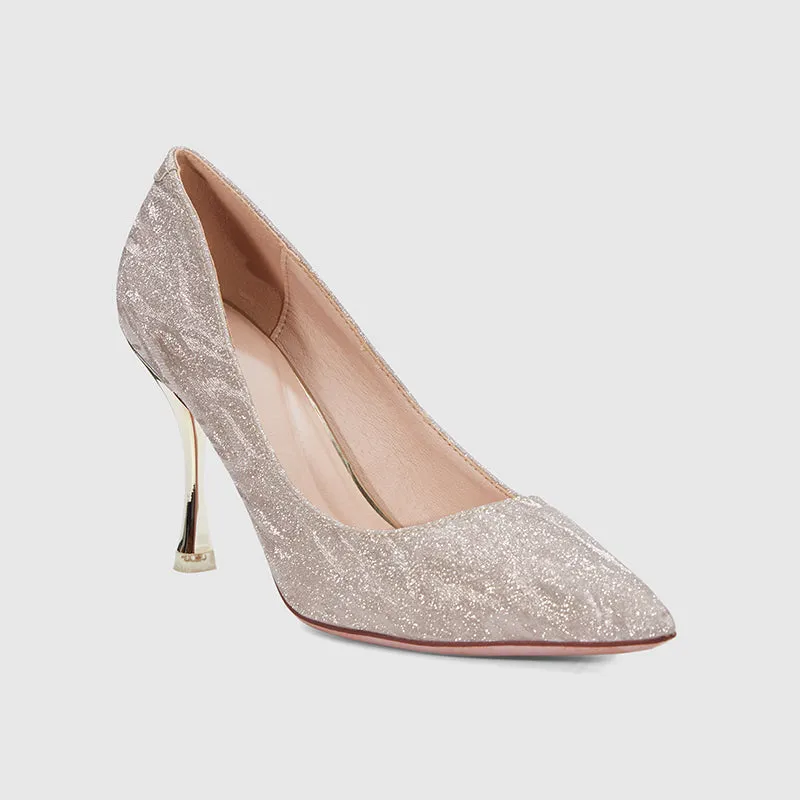 Pointed Thin Heel Shallow Pumps