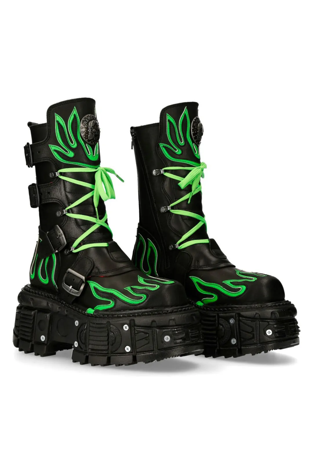 PRE-ORDER M-TANK015-C4 Neon Green Combat Boots