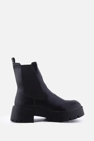 Pull & Bear Stretchable Combat Boots | 100% Authentic Leather