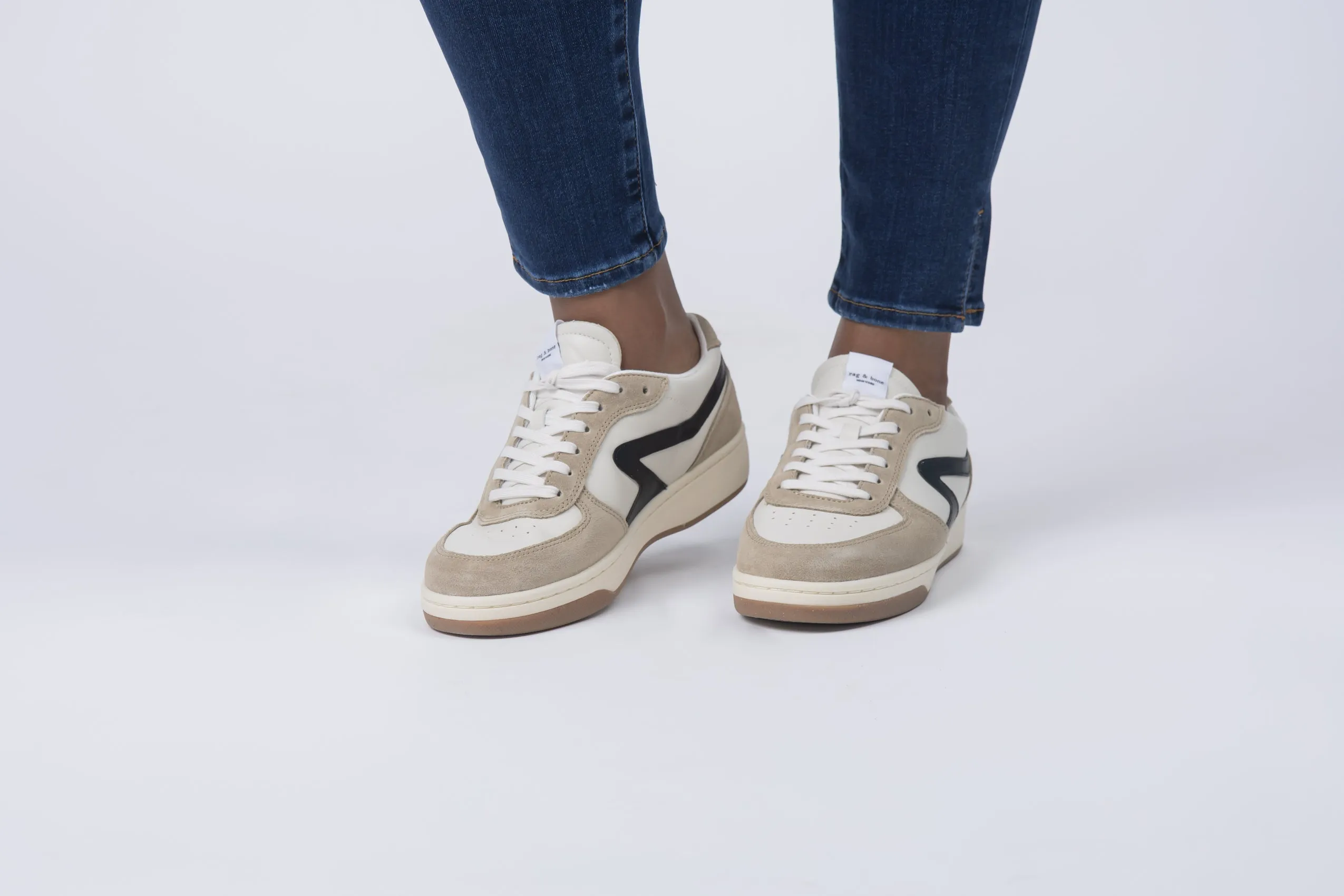 Rag & Bone Retro Court Sneaker in Dove/Sand