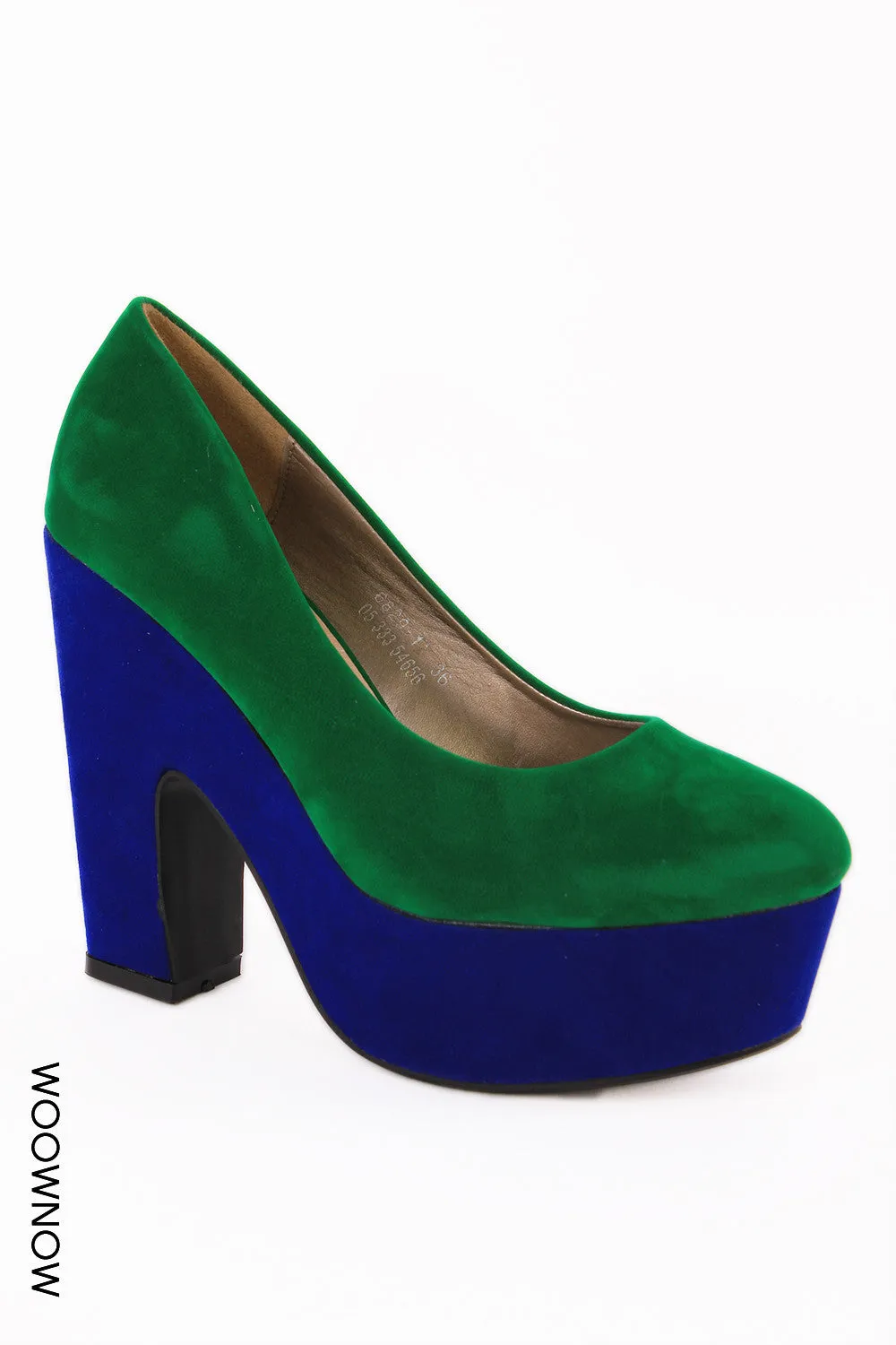 Rainbow Suede Platform Shoes