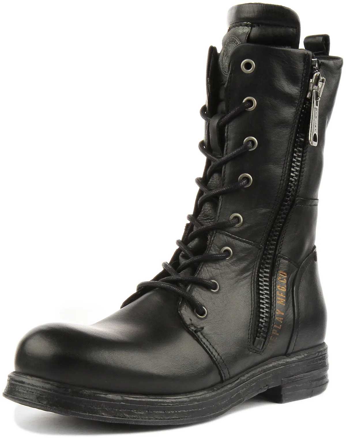 Replay Evy Lace Up Boots In Black For Women